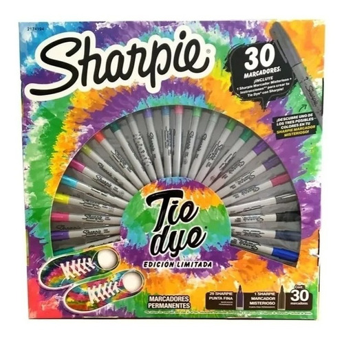 Marcadores Sharpie Tie Dye Estuche Tipo Ruleta X 30 Colores