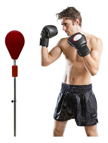 Saco De Boxe Pancada Fixação Ventosa Com Altura Ajustável Cor Vermelho