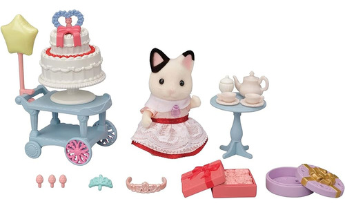 Calico Critters Tuxedo Cat Girl's Party Time Playset, Dollho