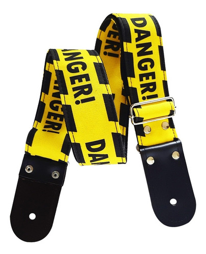 Strap Kidam Danger - Thalí Para Guitarra O Bajo + Brazalete Color Amarillo Danger + Brazalete
