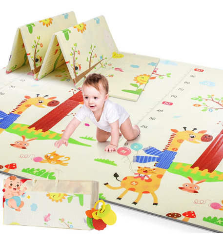 Tapete Infantil Plegable Con Doble Diseño Mide 200cm X 180cm