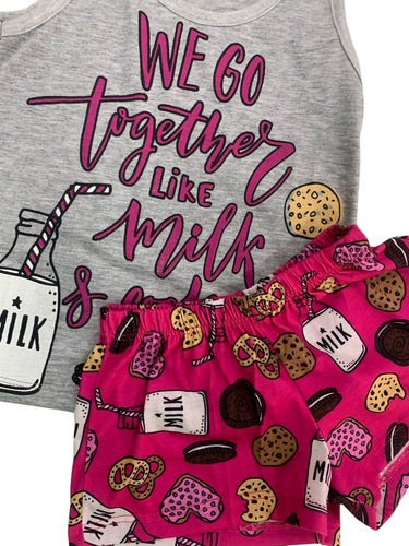 Pijama Para Niñas - Short Y Remera. Verano