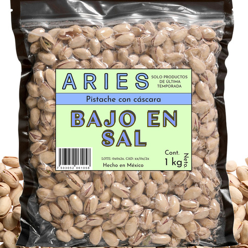 Pistache Con Cáscara 1 Kg Bajo En Sal Última Cosecha