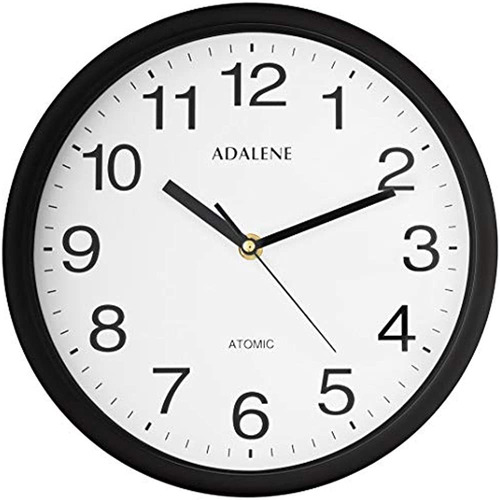 Adalene - Reloj De Pared Atómico Grande De 10 Pulgadas Con P