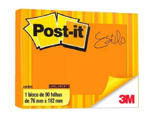 Post-it Laranja 76x102mm 90 Folhas 3m