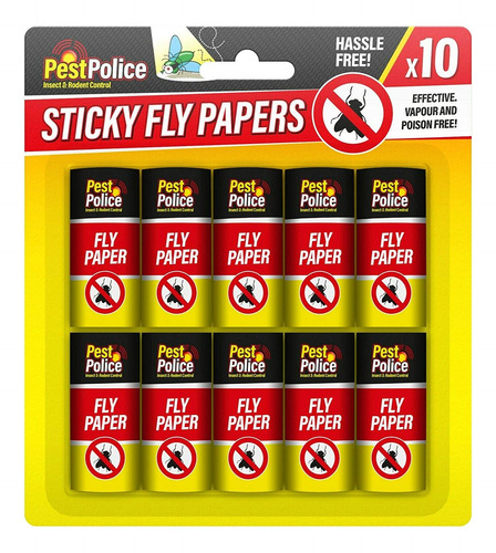 Papel Matamoscas Adhesivo No Tóxico Pack De 10 Unidades