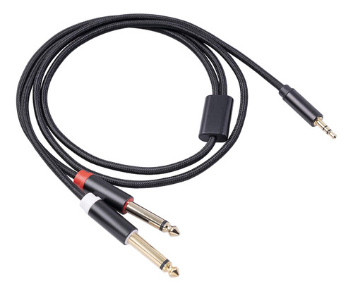 De 3,5 Mm 1/8 Trs A Doble 6,35 Mm 1/4 Ts Para Tarjeta De 1m