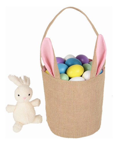 Nihay Cesta De Pascua De Yute For Niños, Regalo Con Asa En