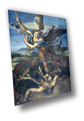 Lienzo Tela Arte Sacro Rafael San Miguel Arcángel 150x250