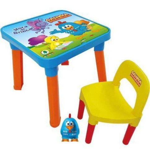 Mesa Mesinha Infantil De Desenhar Cadeira Galinha Pintadinha Cor Colorido