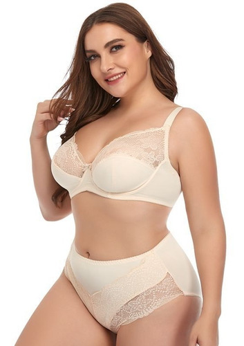 Hermoso Conjunto Lencería Cuadro Tallas Grandes 40e-48e