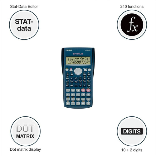 Calculadora Científica Pantalla De 2 Líneas Fx-82ms