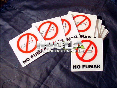 Cartel Prohibido Fumar En Alto Impacto. Precio X 5 Unidades