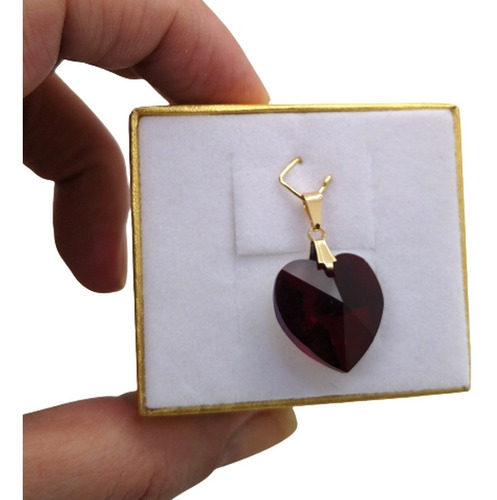 Pingente Cristal Swarovski Garnet Boreal 1,4 Cm Folh. Ouro