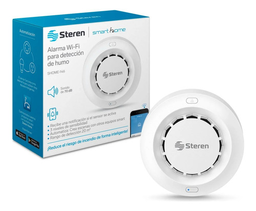 Alarma Wi-fi Detectora De Humo 70db Steren Shome-146 Blanco