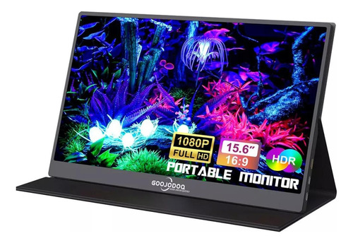 Monitor Goojodoq Portátil 15.6 Pulgadas Full Hd Usb-c Negro