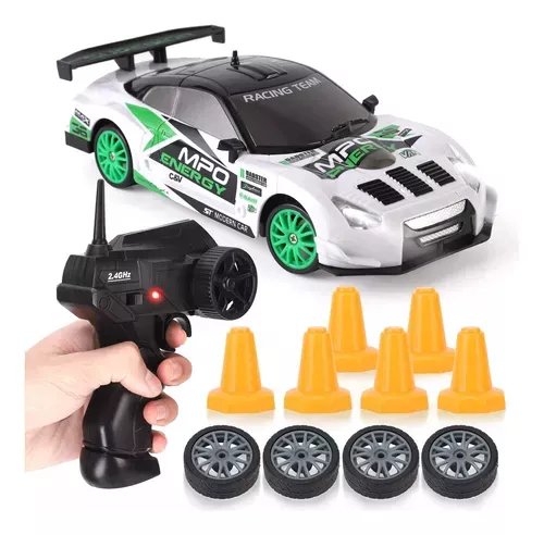 Carro De Brinquedo Com Controle Remoto 2.4G, RC Com Tração Nas