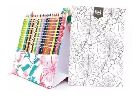 Kit Kiut Mistic Garden X48 Lapiz Colores + 25 Ilustraciones