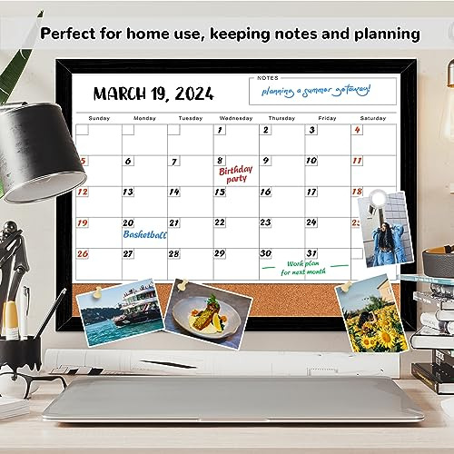 Calendario Mensual Borrado En Seco Pizarra Blanca 43 X 33 Cm