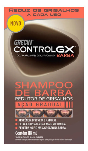 Grecin Control Gx Shampoo De Barba Reduz Os Grisalhos