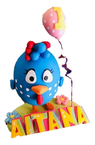 Cake Topper Gallina Pintadita Pasta Francesa Vela Fiesta