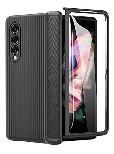 Funda Para Galaxy Z Fold 3 5g Proteccion De Bisagra Negro