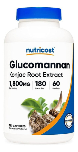Glucomanano 1,800 Mg Por Porción, 180 Cápsulas-nutricost