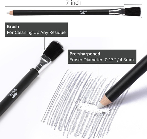 Mr. Pen- Art Eraser Set, 12 Piezas, Borrador De Lápiz, Borra