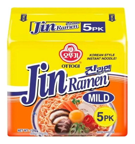 Ramen Instantáneo Ottogi Jin Mild 5 Piezas 120g