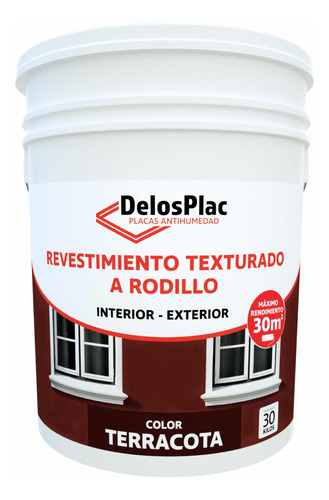 Revestimiento Texturado A Rodillo Color Terracota 30kg