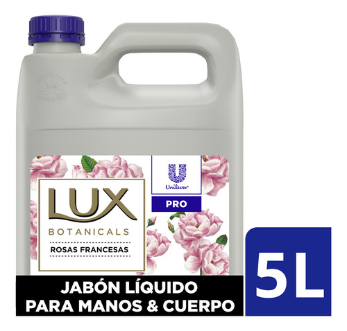 Lux rosas francesas jabon liquido para manos y cuerpo 5 litros