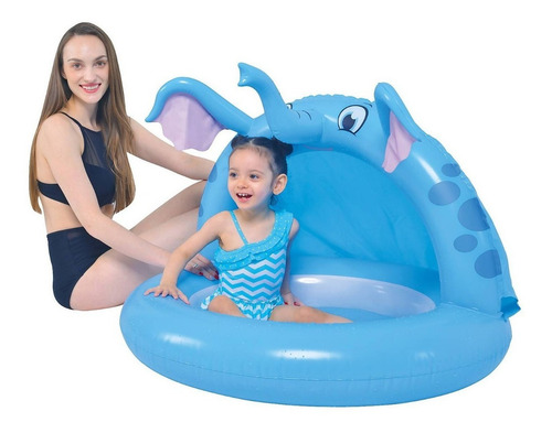 Pileta Inflable Bebe Con Techo Niños Agua Verano Pelotero Color Elefante