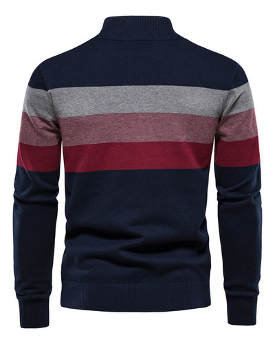 Suéter Casual De Cuello Alto Con Cremallera Para Hombre