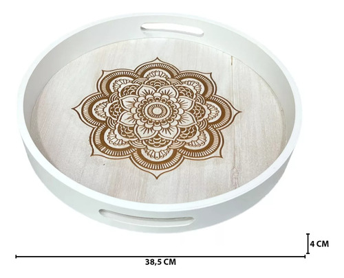 Set 2 Bandejas Desayuno Multiuso Madera Bambu Con Mandala