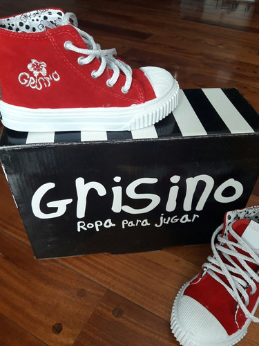 Zapatillas Botitas Gamuza Roja Grisino Nro 27