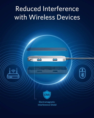 Imagen 7 de 8 de Adaptador Usb-c - Anker - 2 Port Usb 3.0 Hdmi Sd/msd Red Pd