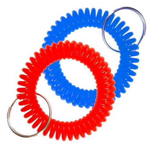 Llavero Elastico Espiral Pulsera Escolar Oficina 55mm 24 Pzs Color Mixto Al Azar