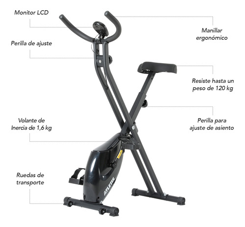 Bicicleta Estática Plegable X-bike Pro 100 Con Resis.magnét.