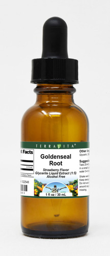 Terravita Extracto Glicerito Goldenseal Sabor Fresa 1oz