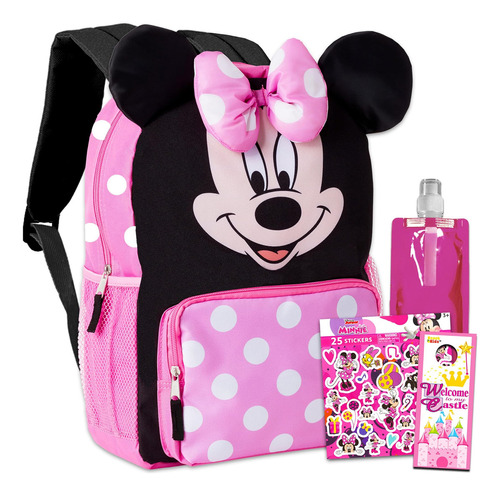 Mochila Y Botella Agua Minnie Mouse Niños Pequeños ~ Mochila