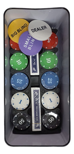 Poker Set Juego 200 Fichas Cartas Y Fichas Y Paño Black Jack