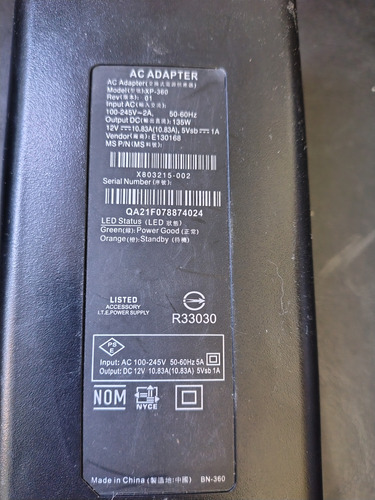Fuente De Alimentación 220v Xbox 360 Slim (Usado)