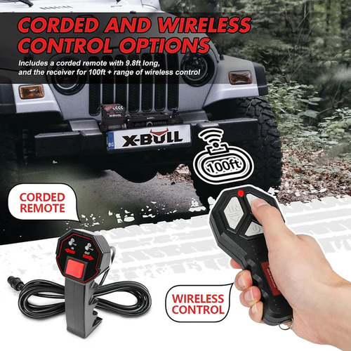 Winche Eléctrico X-bull 20,000 Libras 12v Cuerda Sintética