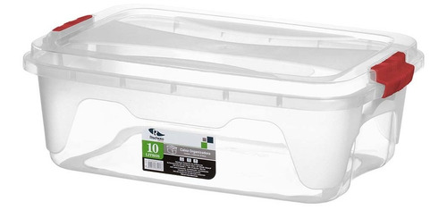 Vasilha Plastica Retangular C/travas 10 Litros Armazenamento