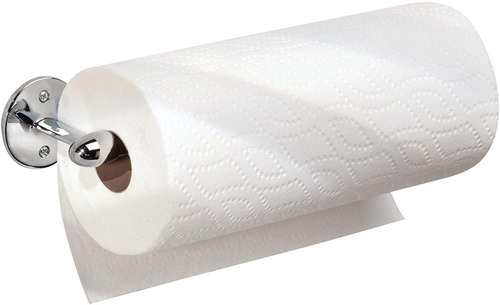 Portarrollo De Papel Para Baño O Cocina Metalico Plateado