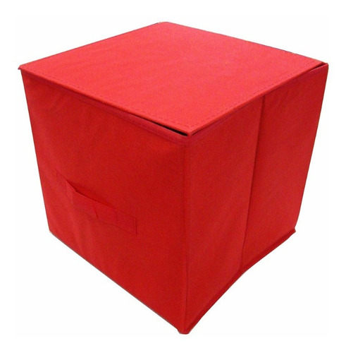 Imagen 6 de 6 de Caja Para Almacenar De Tela 29x29x29.5 Roja