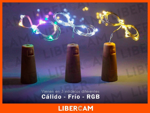 Imagen 7 de 10 de Guirnalda Alambre Corcho Botella Luz Luces Led Decoracion