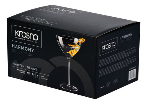 Copa De Martini Cristal Cóctel Krosno Línea Harmony Set X6u