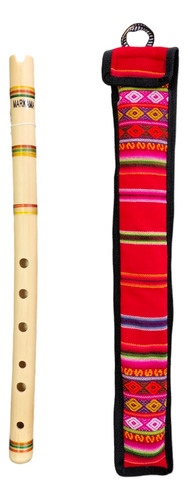 Flauta De Bambú Con Estuche De Aguayo Quena