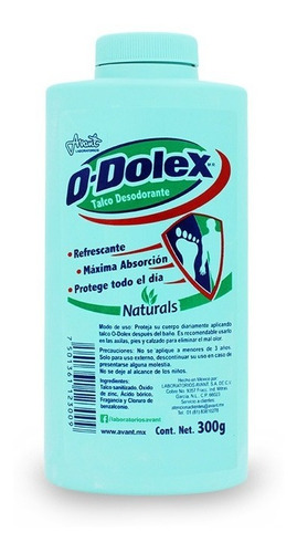 Talco Desodorante O Dolex Naturals 300 Gr